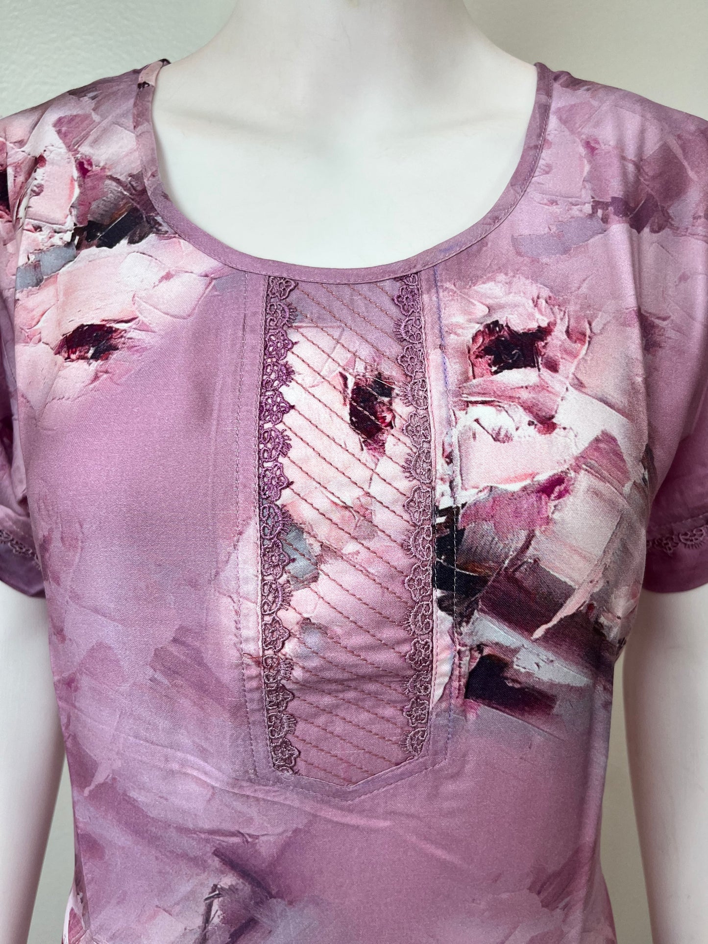 Lavender Soft Satin Nightgown