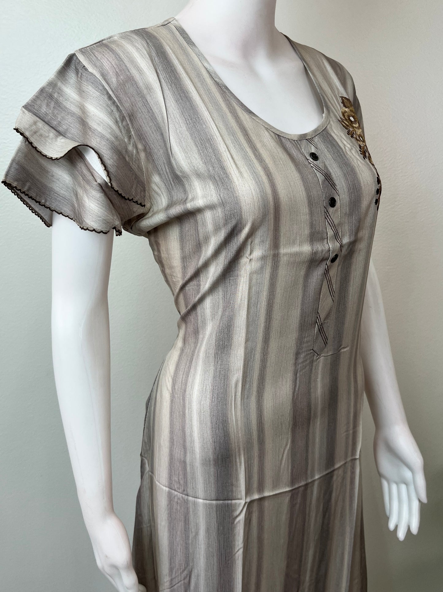 Grey Soft & Elegant Rayon Fabric Nighty