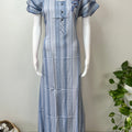 Sky Blue Embroidered Rayon Fabric Nightgown