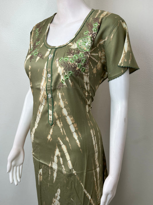 Green Soft & Breathable Rayon Nightgown