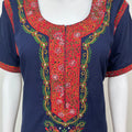 Navy Blue Delicate Embroidery Bizzylizzy Nightgown