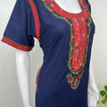 Navy Blue Delicate Embroidery Bizzylizzy Nightgown