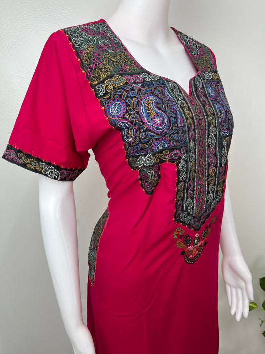 Hot Pink Graceful Bizzylizzy Nightgown with Embroidery
