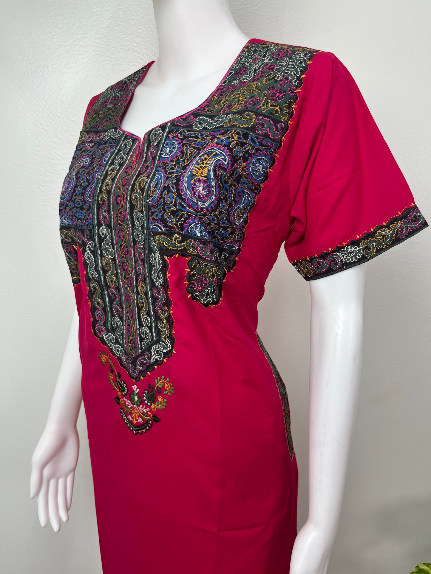 Hot Pink Graceful Bizzylizzy Nightgown with Embroidery
