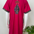 Hot Pink Graceful Bizzylizzy Nightgown with Embroidery