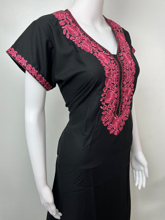 Black Delicate Embroidery Bizzylizzy Nighty