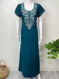 Teal Blue Premium Bizzylizzy Embroidered Nightgown