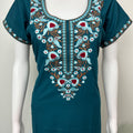 Teal Blue Premium Bizzylizzy Embroidered Nightgown