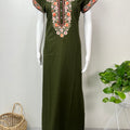 Bottle Green Delicate Embroidery Bizzylizzy Nighty