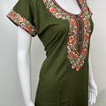 Bottle Green Delicate Embroidery Bizzylizzy Nighty