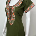 Bottle Green Delicate Embroidery Bizzylizzy Nighty