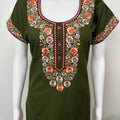 Bottle Green Delicate Embroidery Bizzylizzy Nighty