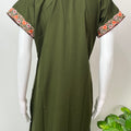 Bottle Green Delicate Embroidery Bizzylizzy Nighty