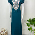 Teal Blue Delicate Embroidery Bizzylizzy Nighty