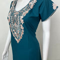 Teal Blue Delicate Embroidery Bizzylizzy Nighty