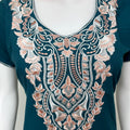 Teal Blue Delicate Embroidery Bizzylizzy Nighty