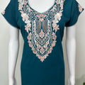 Teal Blue Delicate Embroidery Bizzylizzy Nighty