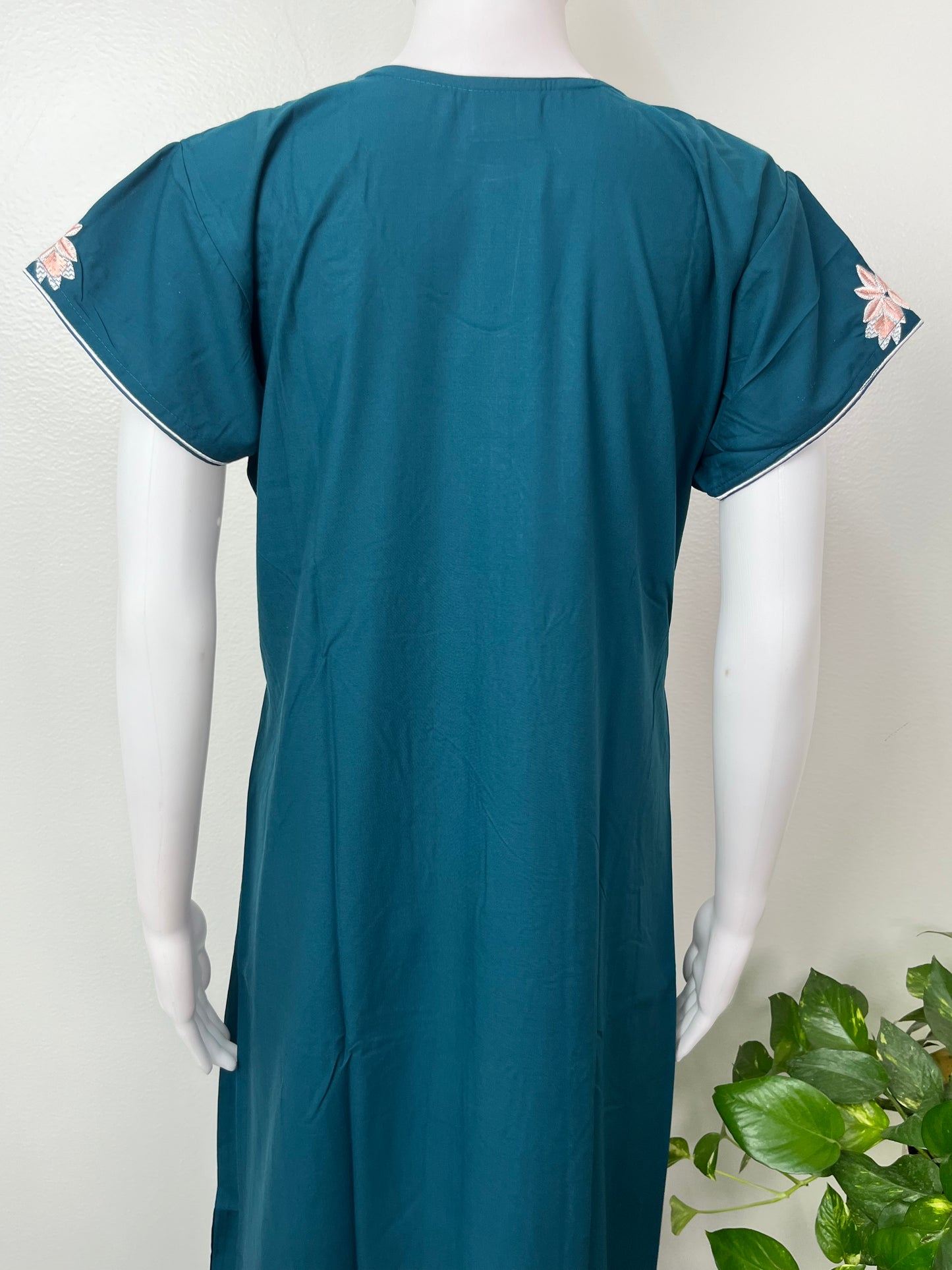 Teal Blue Delicate Embroidery Bizzylizzy Nighty