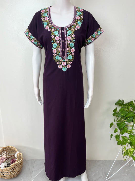 Wine Premium Bizzylizzy Embroidered Nightgown