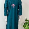 Teal Graceful Bizzylizzy Nightgown with Embroidery