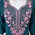 Teal Graceful Bizzylizzy Nightgown with Embroidery