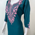 Teal Graceful Bizzylizzy Nightgown with Embroidery