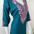 Teal Graceful Bizzylizzy Nightgown with Embroidery