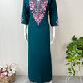 Teal Graceful Bizzylizzy Nightgown with Embroidery