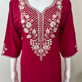 Red Classic Charm Long Sleeves Bizzylizzy Nighty