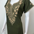 Bottle Green Delicate Embroidery BizzyLizzy Nightgown