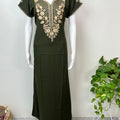 Bottle Green Delicate Embroidery BizzyLizzy Nightgown