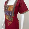 Maroon Delicate Embroidery Bizzylizzy Nighty