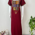 Maroon Delicate Embroidery Bizzylizzy Nighty