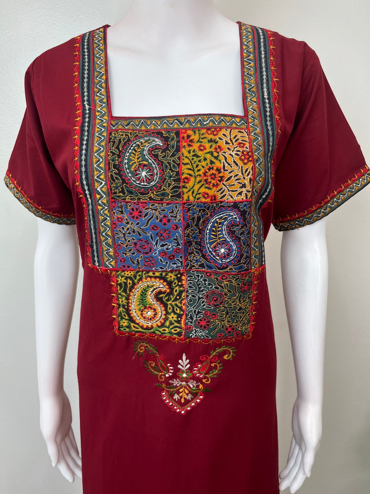 Maroon Delicate Embroidery Bizzylizzy Nighty