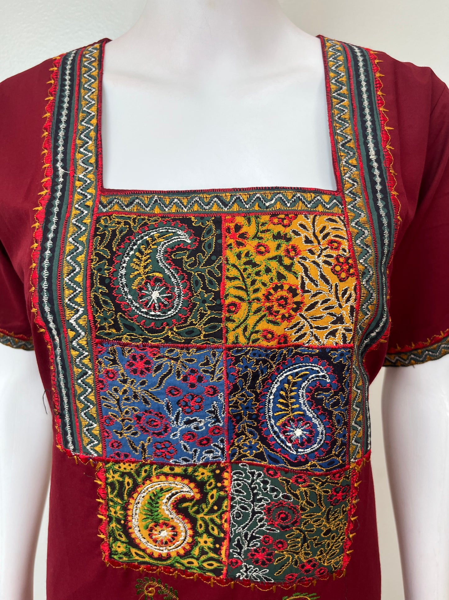 Maroon Delicate Embroidery Bizzylizzy Nighty