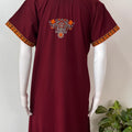 Maroon Delicate Embroidery Bizzylizzy Nighty