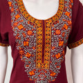 Maroon Delicate Embroidery Bizzylizzy Nighty