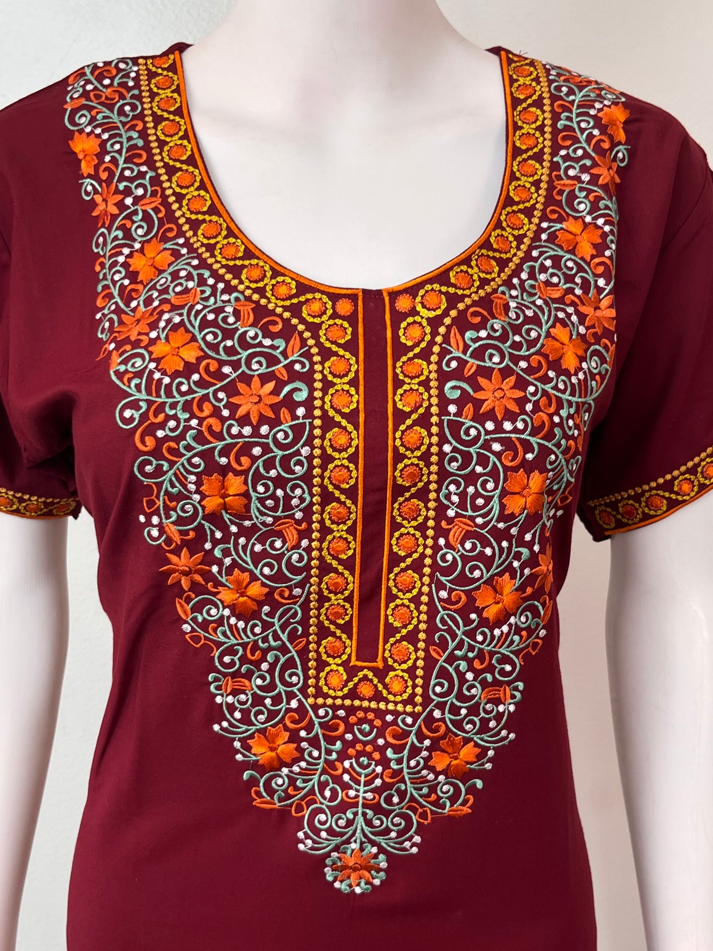 Maroon Delicate Embroidery Bizzylizzy Nighty
