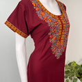 Maroon Delicate Embroidery Bizzylizzy Nighty