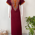 Maroon Delicate Embroidery Bizzylizzy Nighty