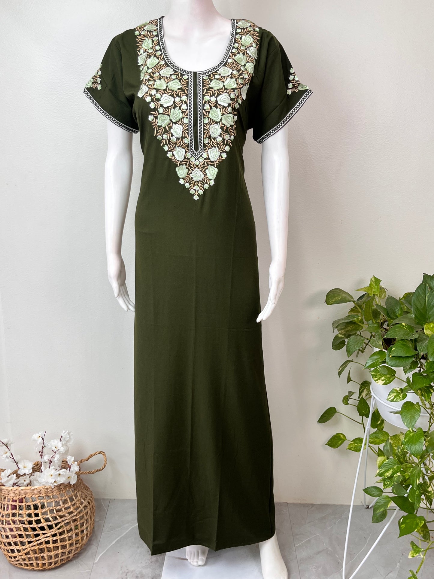 Bottle Green Soft & Stylish Bizzylizzy Nighty