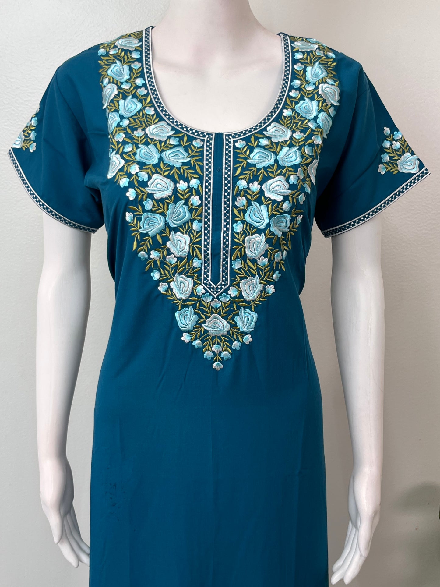Deep Teal Timeless Embroidered Bizzylizzy Nightgown