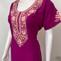 Purple Graceful Bizzylizzy Nightgown with Embroidery