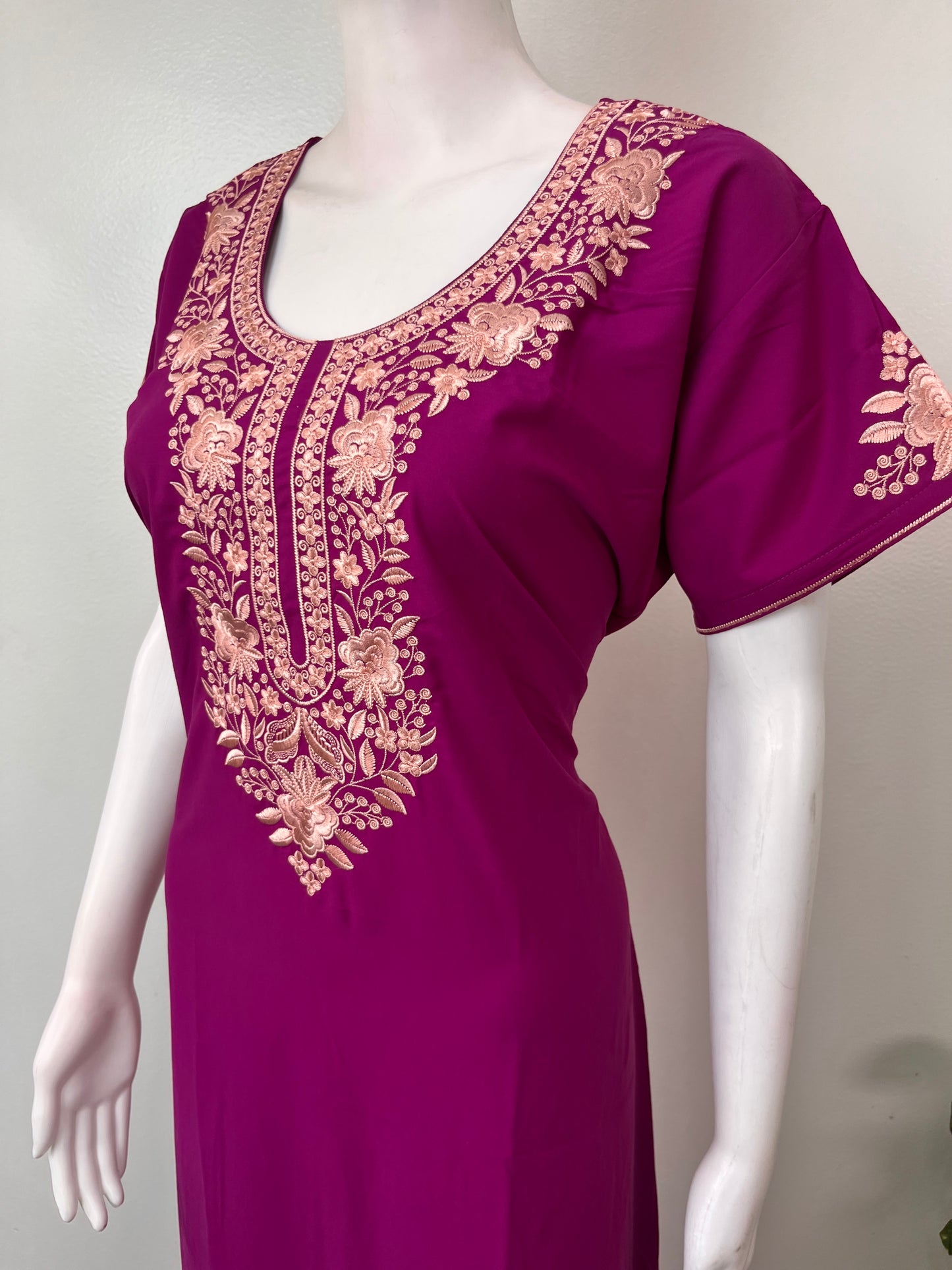 Purple Graceful Bizzylizzy Nightgown with Embroidery
