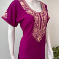 Purple Graceful Bizzylizzy Nightgown with Embroidery