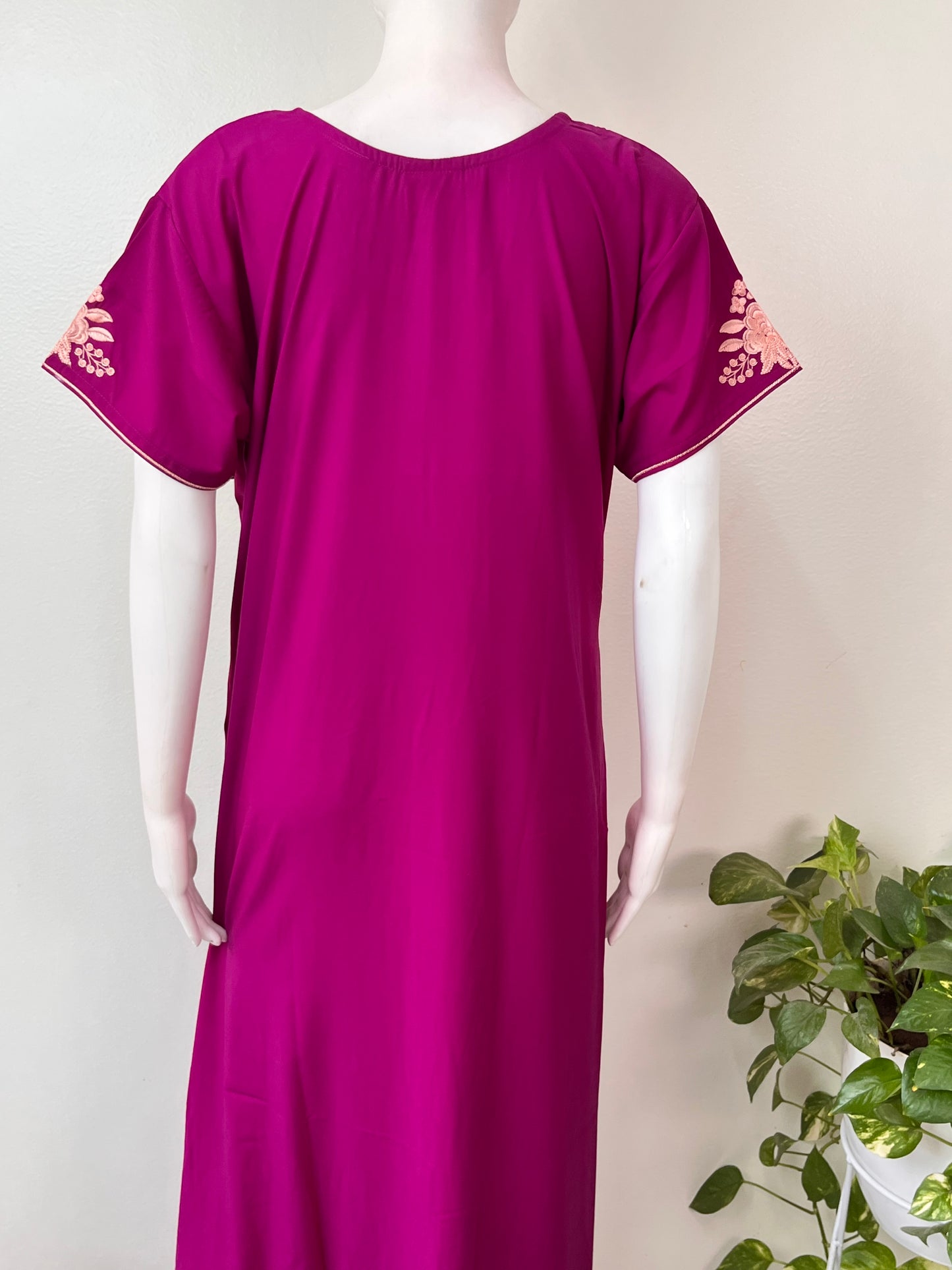 Purple Graceful Bizzylizzy Nightgown with Embroidery