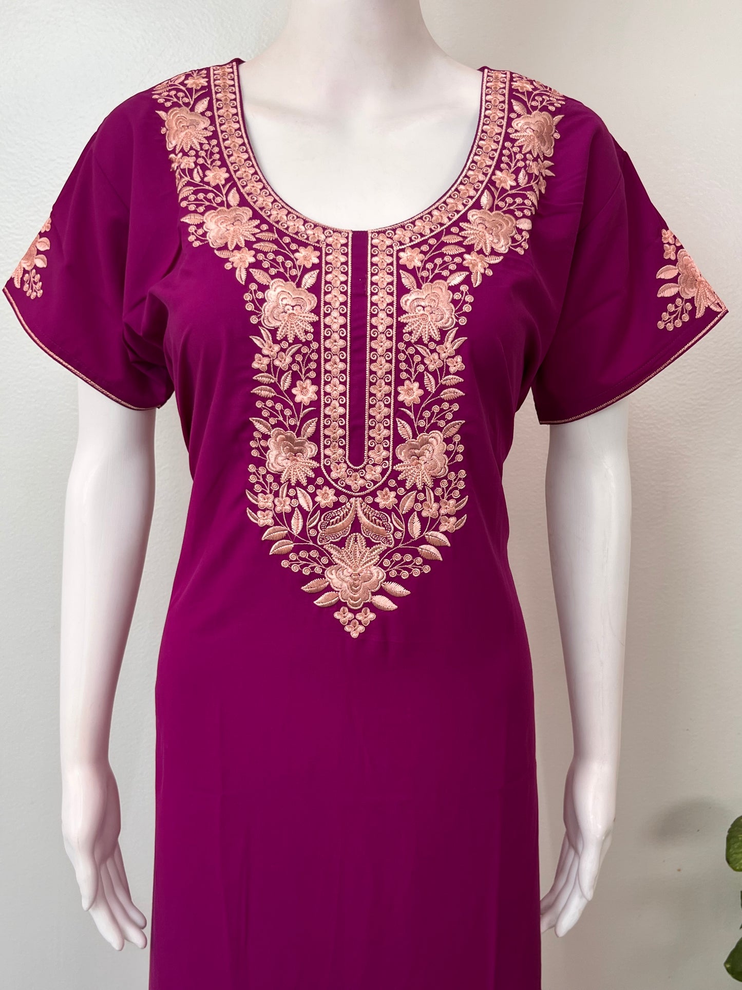 Purple Graceful Bizzylizzy Nightgown with Embroidery