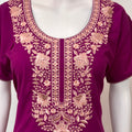 Purple Graceful Bizzylizzy Nightgown with Embroidery