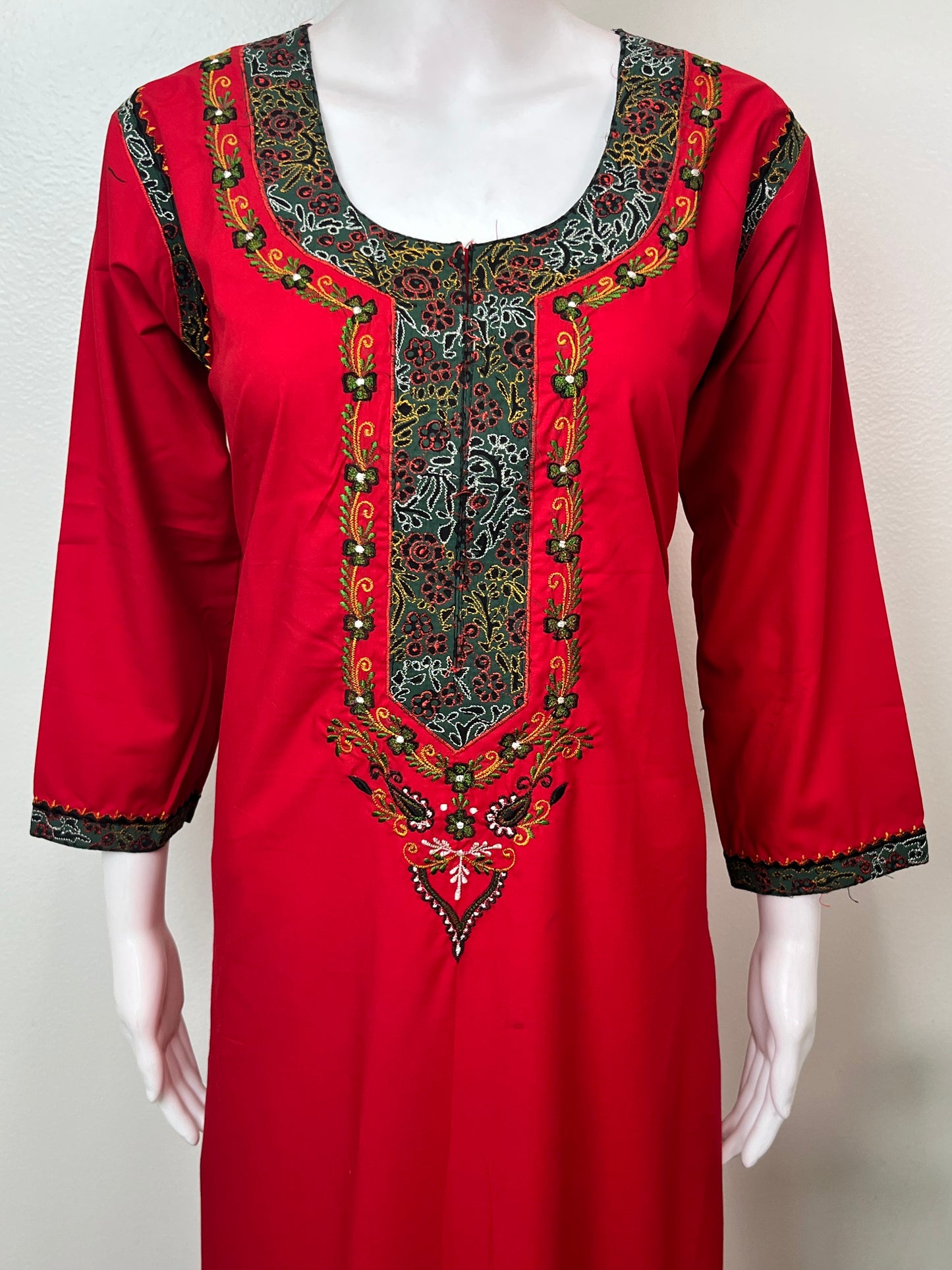 Crimson Graceful Bizzlizzy Nighty with Embroidery