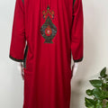 Crimson Graceful Bizzlizzy Nighty with Embroidery